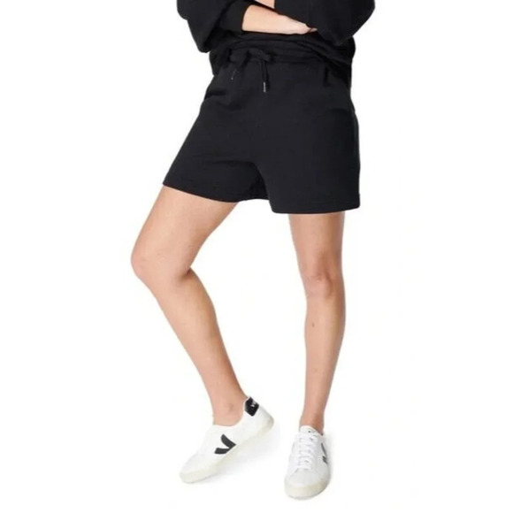 Sweaty Betty Black Essentials High Waist Longline Sweat Shorts Size XS - Picture 1 of 9